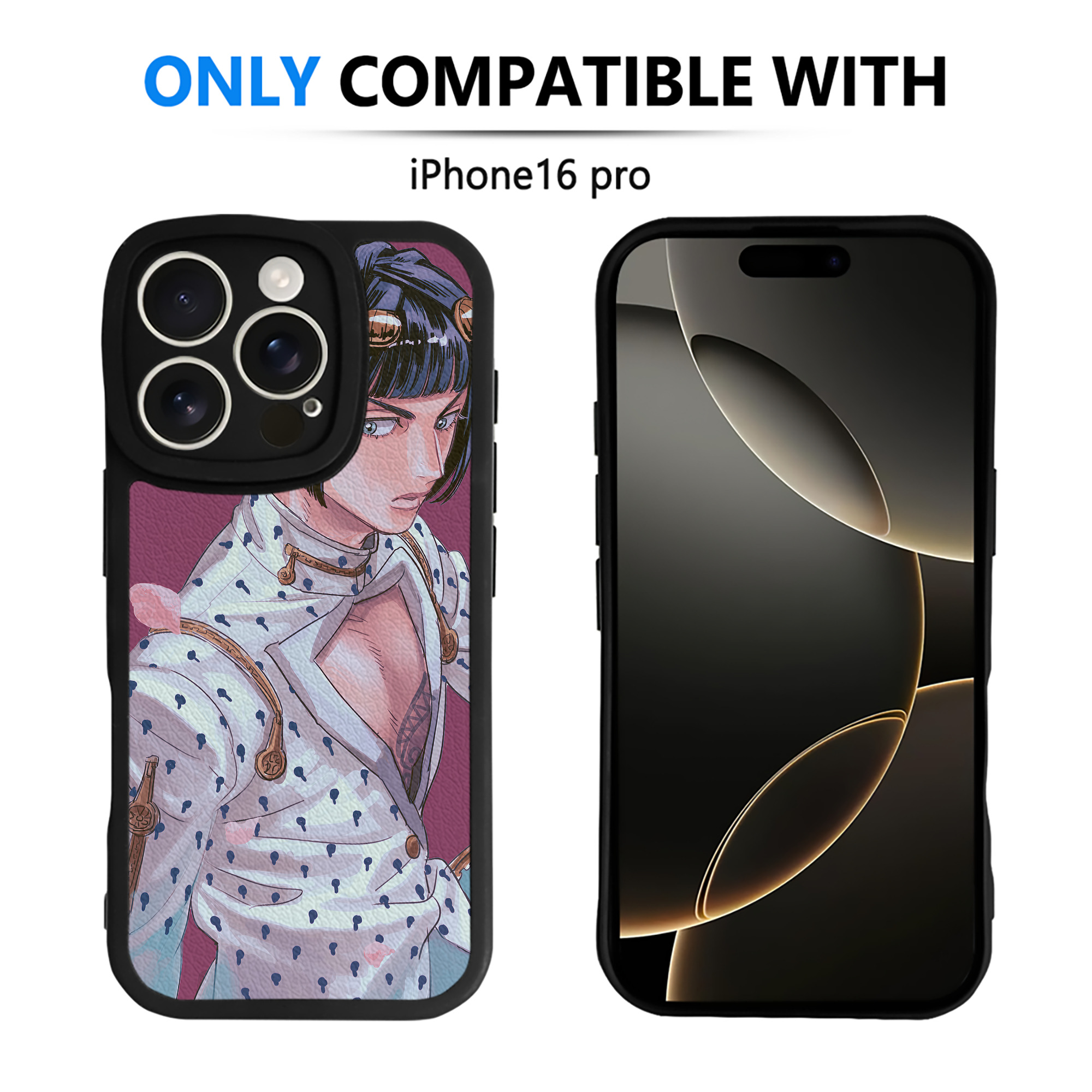 （画像用） ジョジョの奇妙な冒険 JoJo's Bizarre Adventure 【iPhone 16シリーズ対応】シリコンスマホケース（レザー調） 材質：シリコン